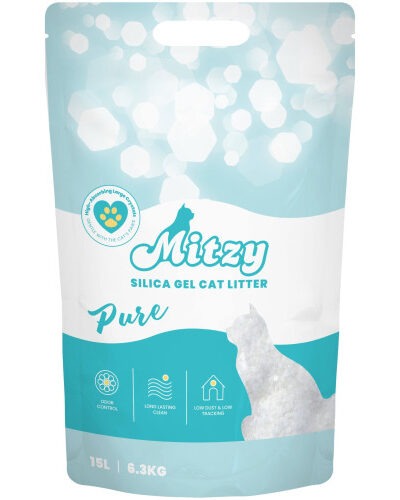 Nisip silicat pentru litiera Mitzy Silicat Pure 15L / 6.3kg